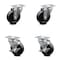 Service Caster 4 Inch Soft Rubber Wheel Swivel Top Plate Caster Set with 2 Brakes SCC SCC-20S414-SRS-TP2-2-TLB-2 - alternate 1